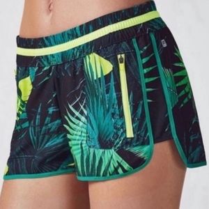 FABLETICS Tropical Palm frond print zippers in the front Medium